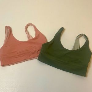 Lululemon Lot of 2 Sports Bras Pink And Green Size 8